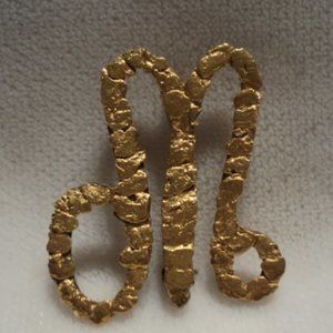 Yukon Gold Nugget M Brooch